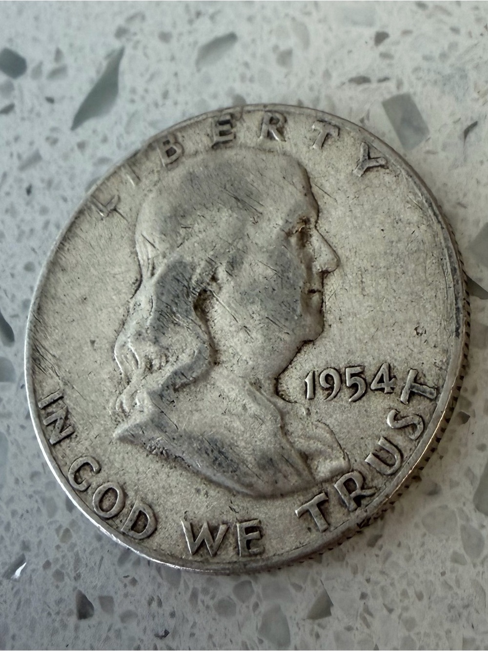 1954 Franklin Half Dollar 90% Silver Vintage U.S. Coin